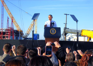 Barack Obama visiting Intel Fab 42