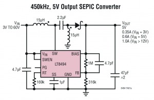 SEPIC/boost DC-DC converter - Linear Tech LT8494