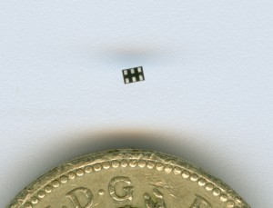 RFID chip and pound coin  
