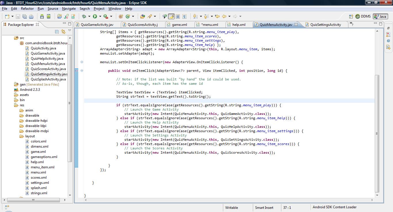 simple android application using eclipse