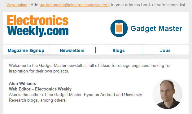 Gadget Master newsletter - new look