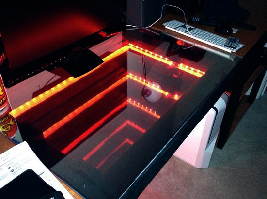 LED infinity mirror desk 1