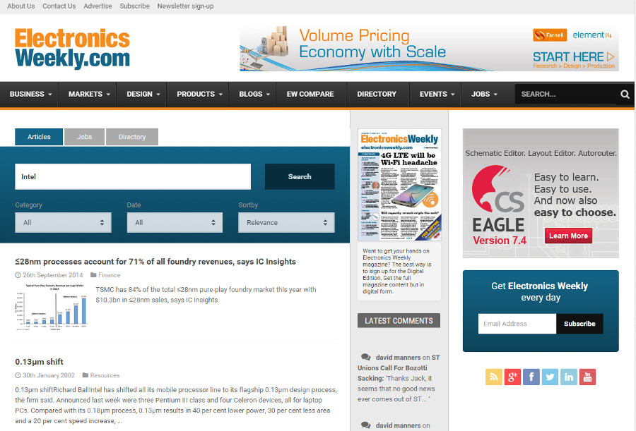 Introducing our new website Electronics Weekly