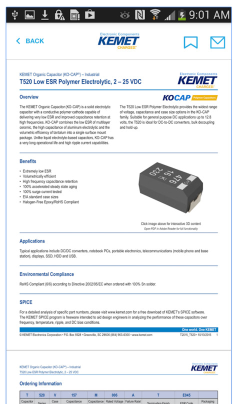 Kemet конденсаторы datasheet