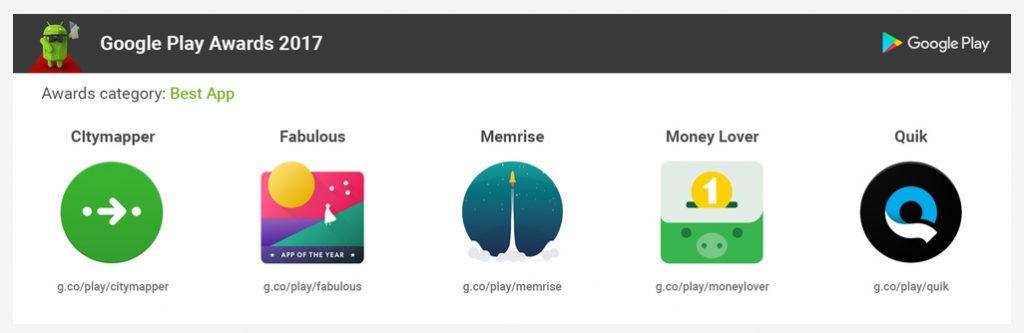 Google Play Awards - best app