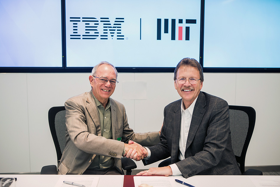 MIT IBM handshake on AI lab