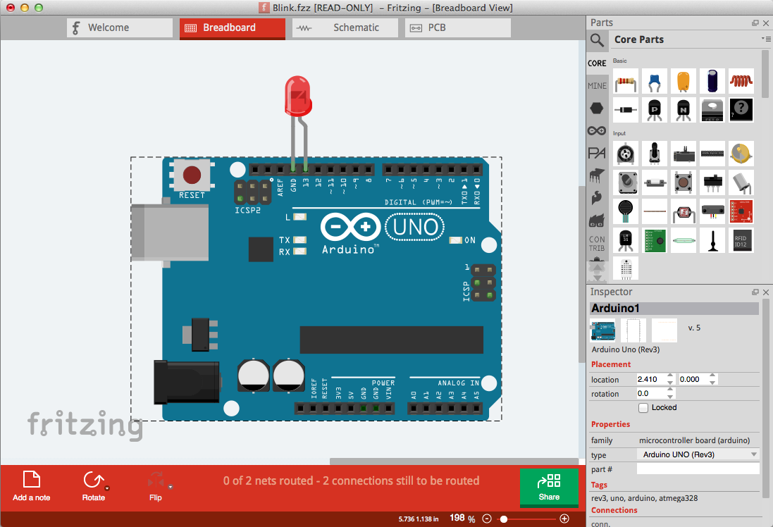 fritzing power supply arduino