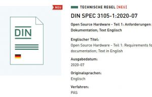 DIN Spec 3105 open source hardware