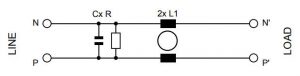 Schaffner-medical-filter-FN927-circuit