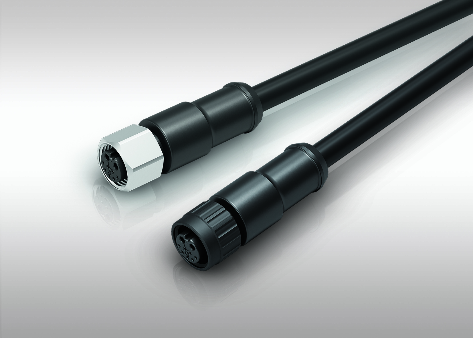 binder M12A connectors combine power, signal contacts