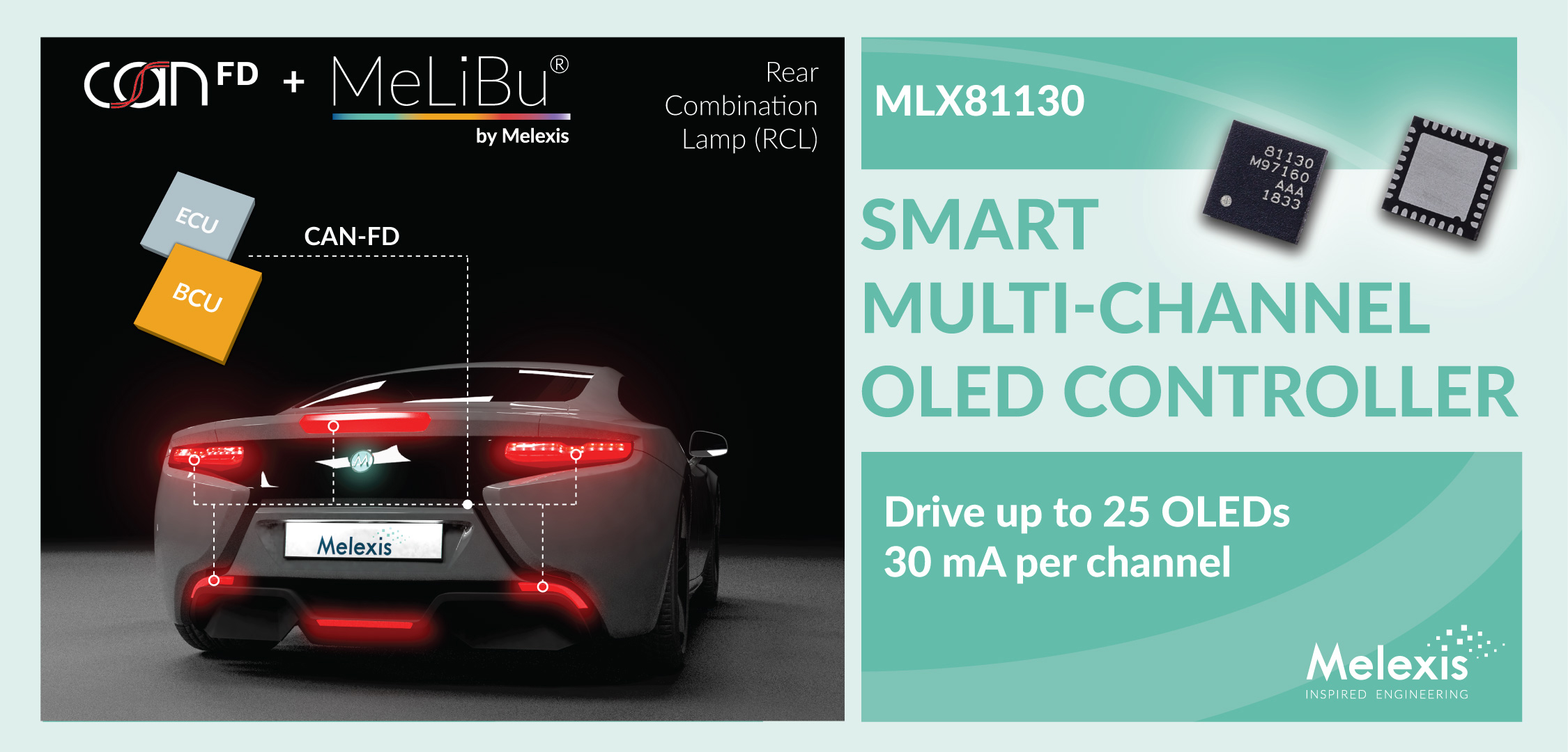 Melexis OLED controller drives point and area lighting ...