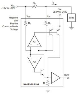 TI INA193 to INA198 current sensor