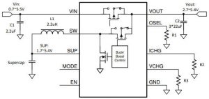 Buck charges supercapacitor TPS61094 app