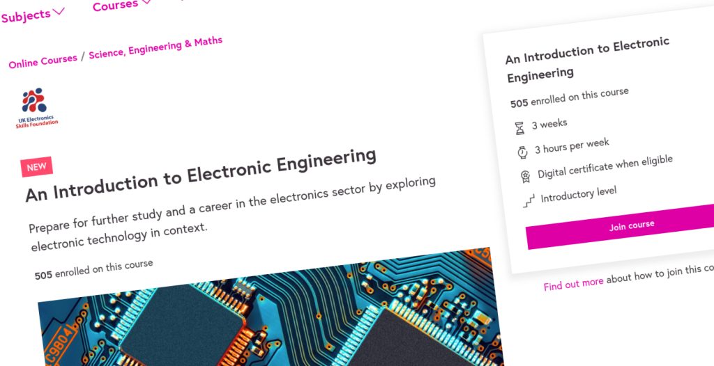 UKESF offers Introduction to Electronic Engineering online course UKESF offers Introduction to Electronic Engineering online course