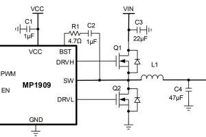 MonolithicPower MP1909 30V half bridge driver