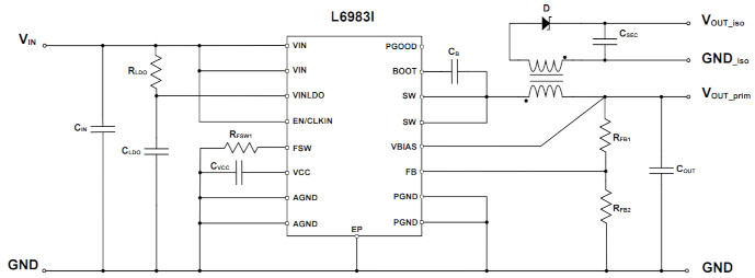 10W isolated buck converter requires no optocoupler