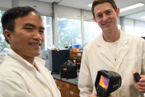 FlindersU infrared polymer Dr Le Nhan Pham and Sam Tonkin