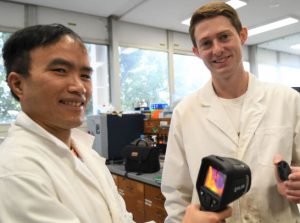 FlindersU infrared polymer Dr Le Nhan Pham and Sam Tonkin