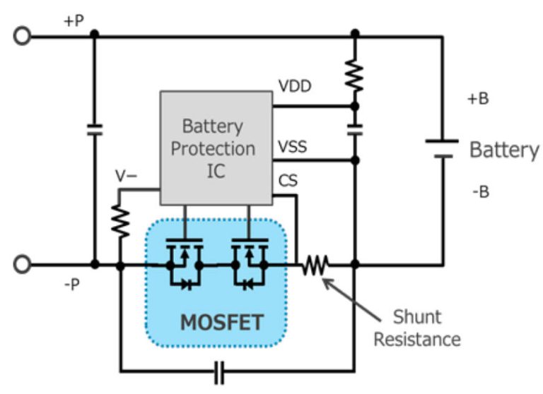 Dual 12V mosfet is drainconnected for battery packs