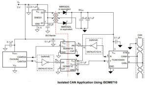 TI ISOM 871x isolated CAN bus