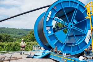 National Grid Mendips cable drum