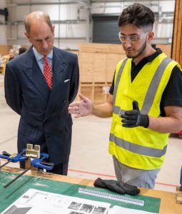 Duke of Edinbugh and MEng student Mahmoud Awad building partition walls in Syrian refugee camps