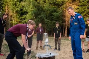 Astronaut-Tim-Peake-launching-bottle-rockets-at-a-Scouts-event-Credit-Scouts-300x200.webp