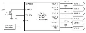 15W dc-dc for radiation in space circuit