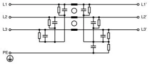 Schurter three phase mains filter cct