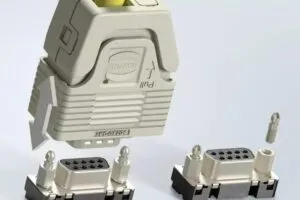 Harting Dsub connector push pull latch shell web