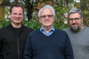 From the left: Kamil Sokolowski, David Fife, Oren Scherman (CTO)